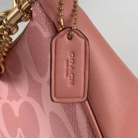 NWT Coach Teri Powder Pink Shoulder Bag CAL51 Crescent Crossbody Purse - Picture 5 of 10